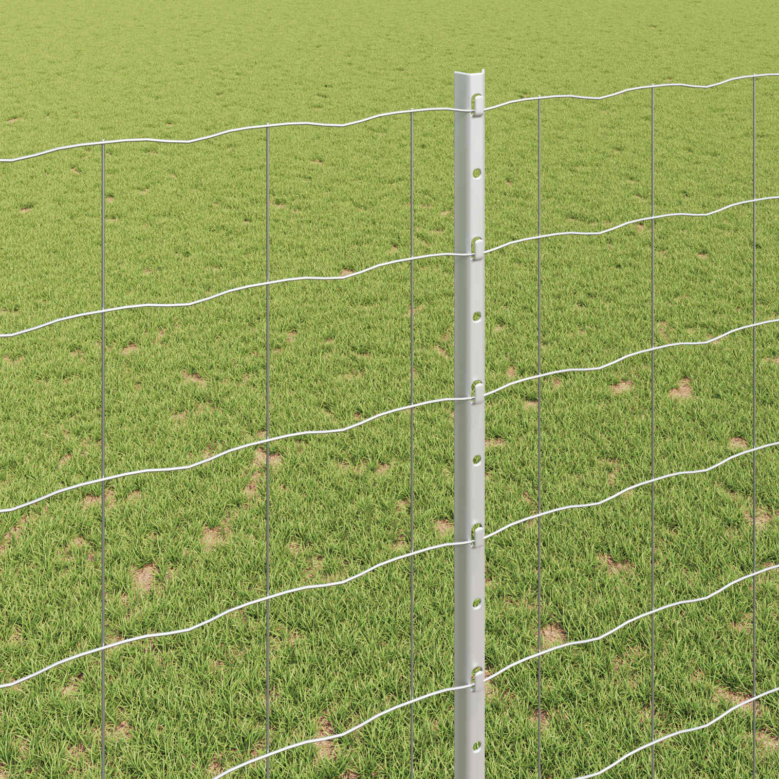 Fence with Posts Silver 1.4 x 10 m Steel