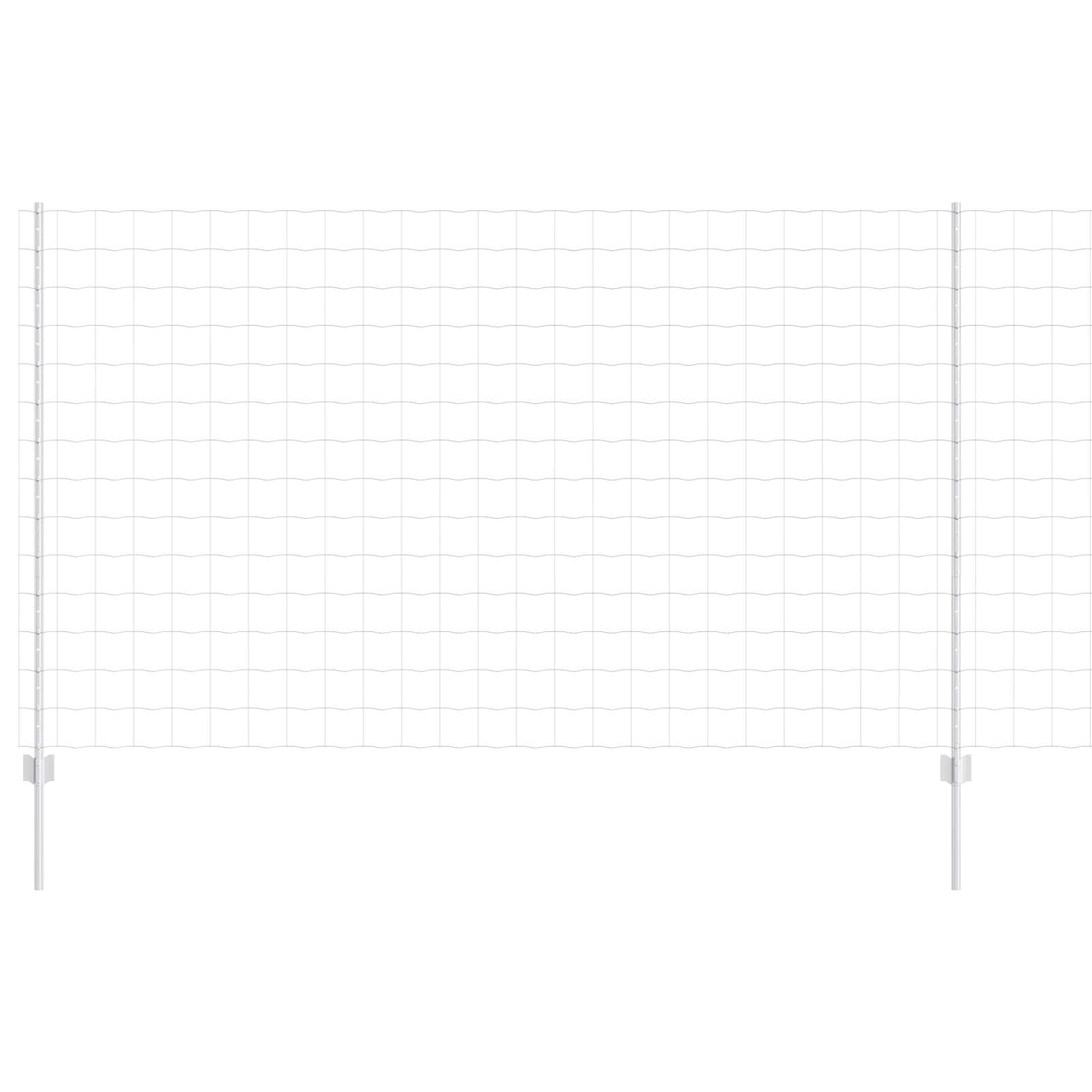 Fence with Posts Silver 1.4 x 10 m Steel