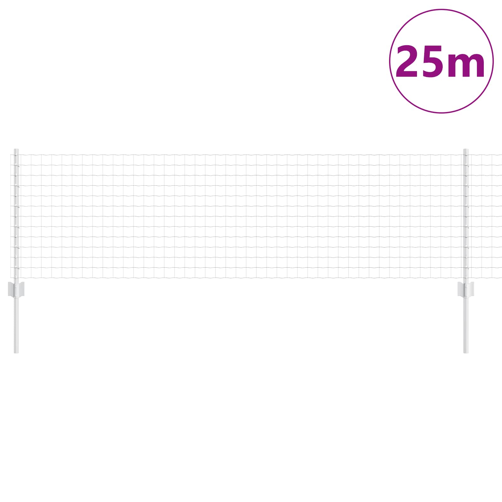Žogs ar stabiem Sudraba 0.6 x 25 m Tērauds