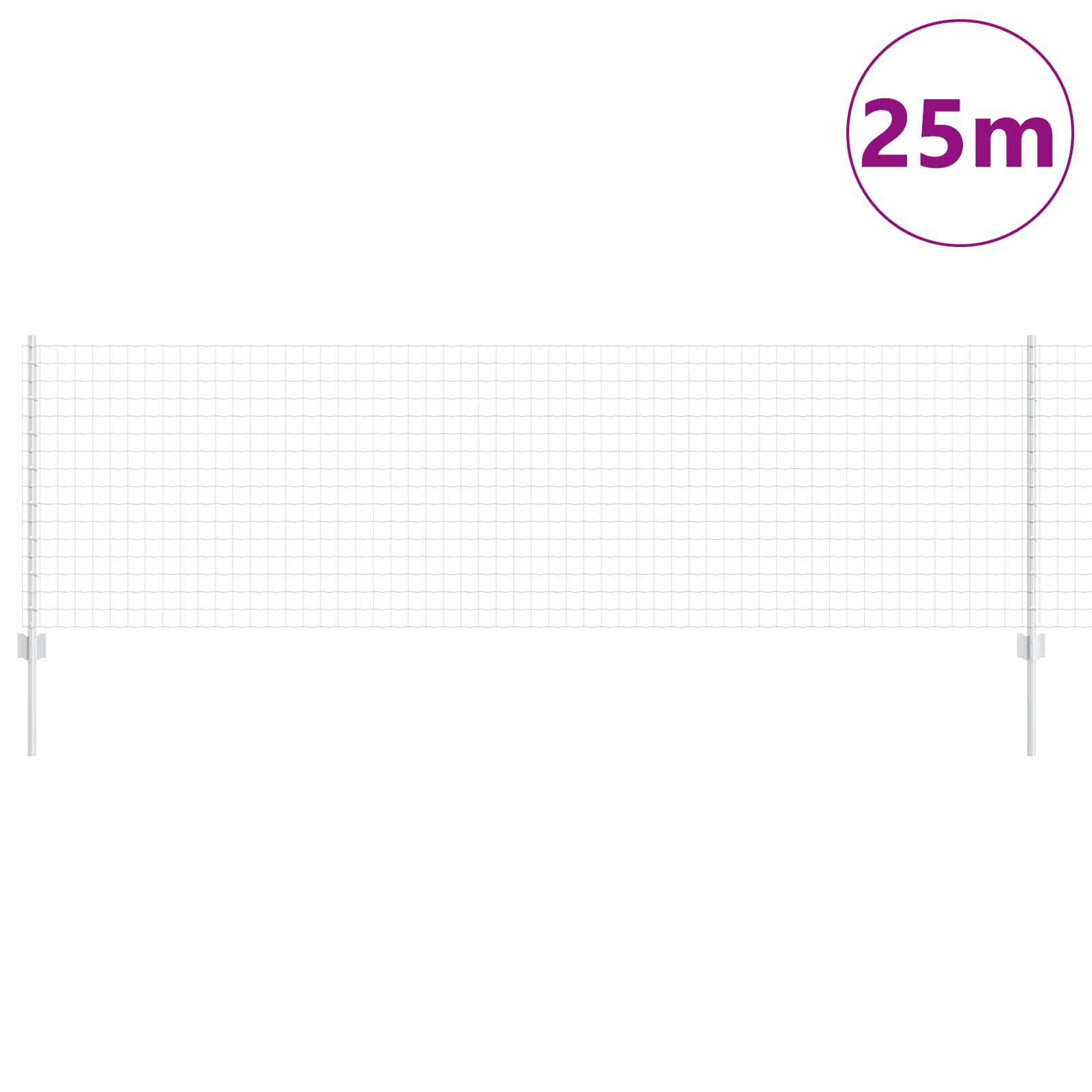 Tvora su stulpais Sidabro 0.8 x 25 m Plienas