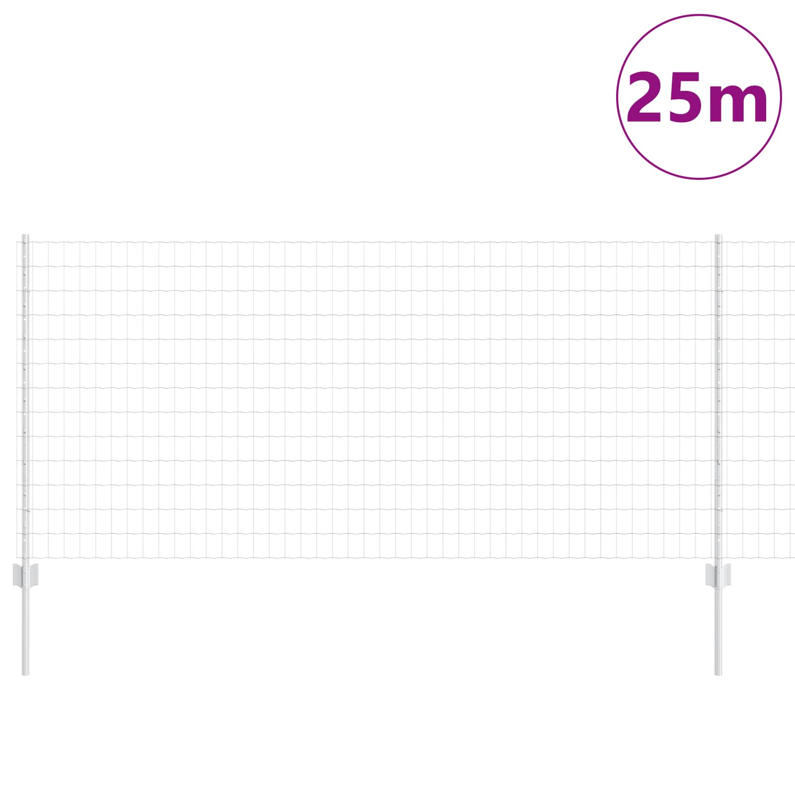 Tvora su stulpais Sidabro 1 x 25 m Plienas