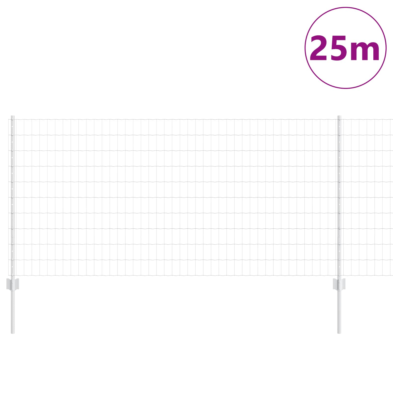 Žoga ar stabiem, sudraba, 1 x 25 m, tērauds
