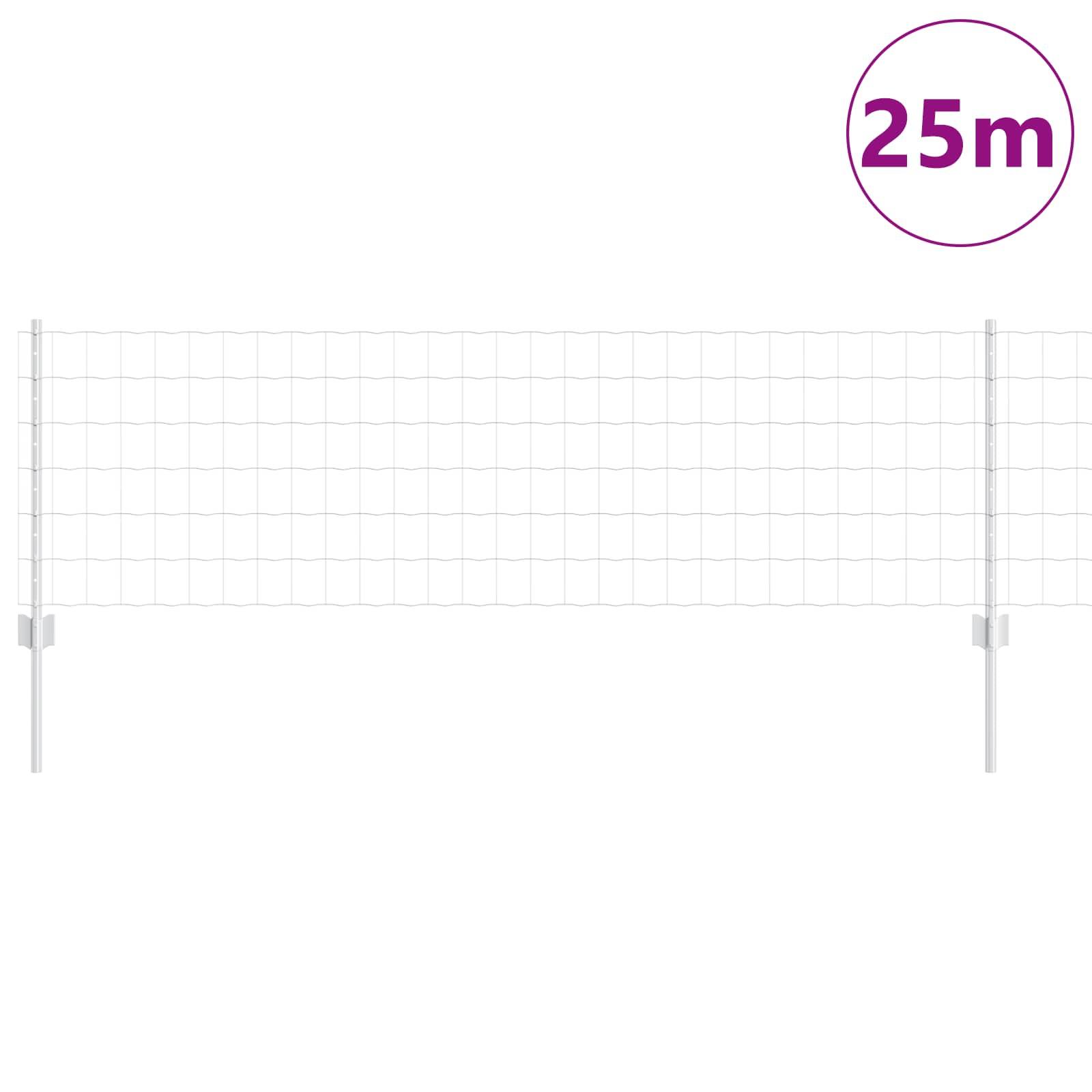 Žogs ar stabiem Sudraba 0.6 x 25 m Tērauds