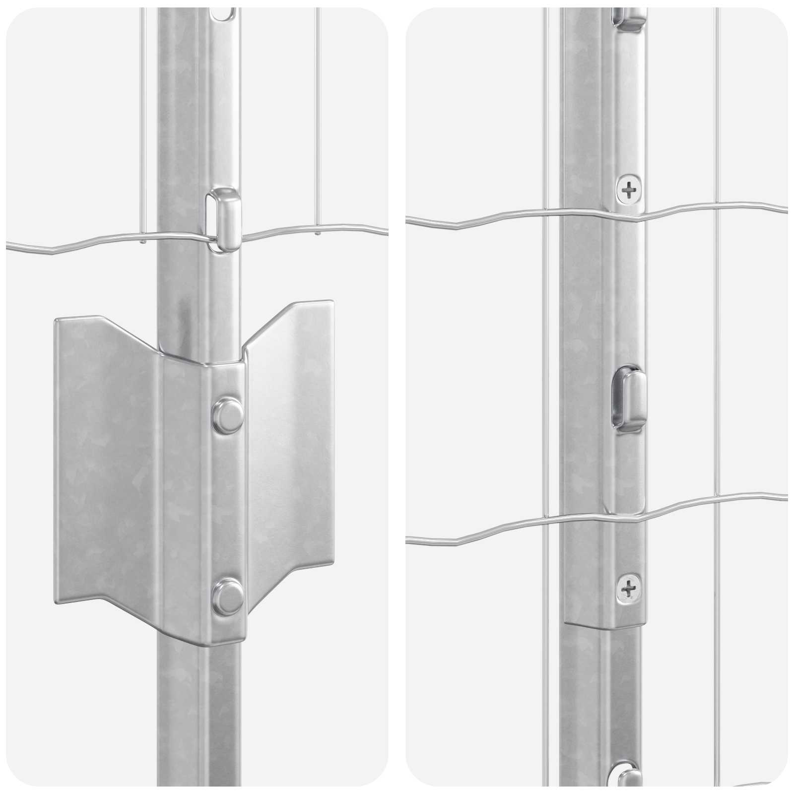 Fence with Posts Silver 1.2 x 25 m Steel