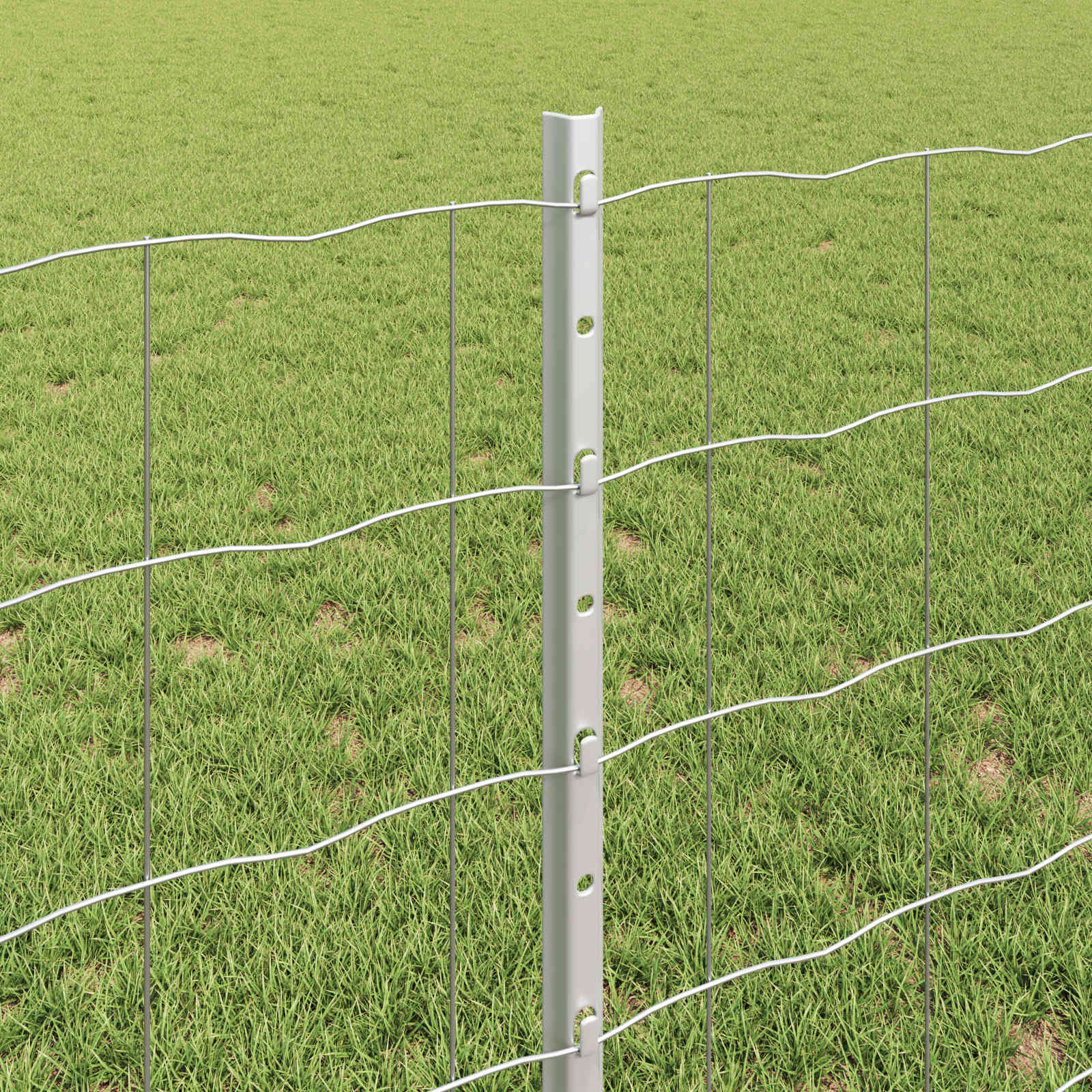 Fence with Posts Silver 0.8 x 25 m Steel