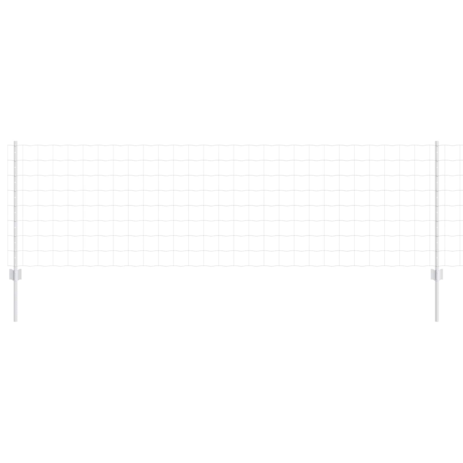 Fence with Posts Silver 0.8 x 25 m Steel