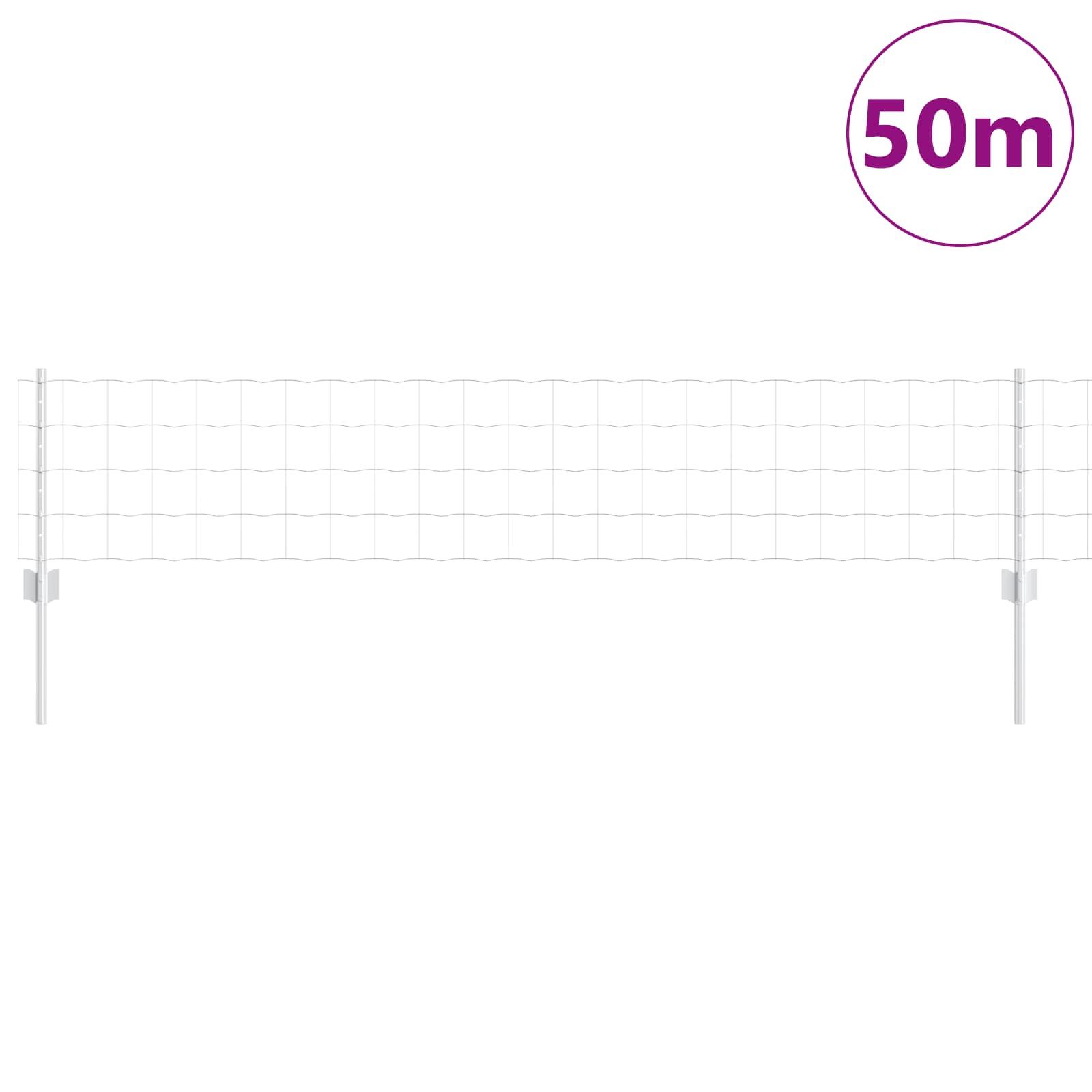 Tvora su stulpais Sidabro 0.4 x 50 m Plienas