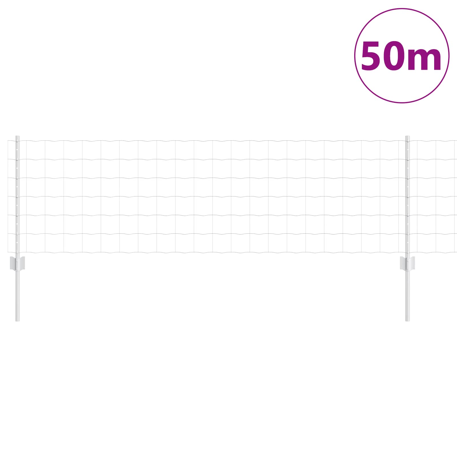 Tvora su stulpais Sidabro 0.6 x 50 m Plienas