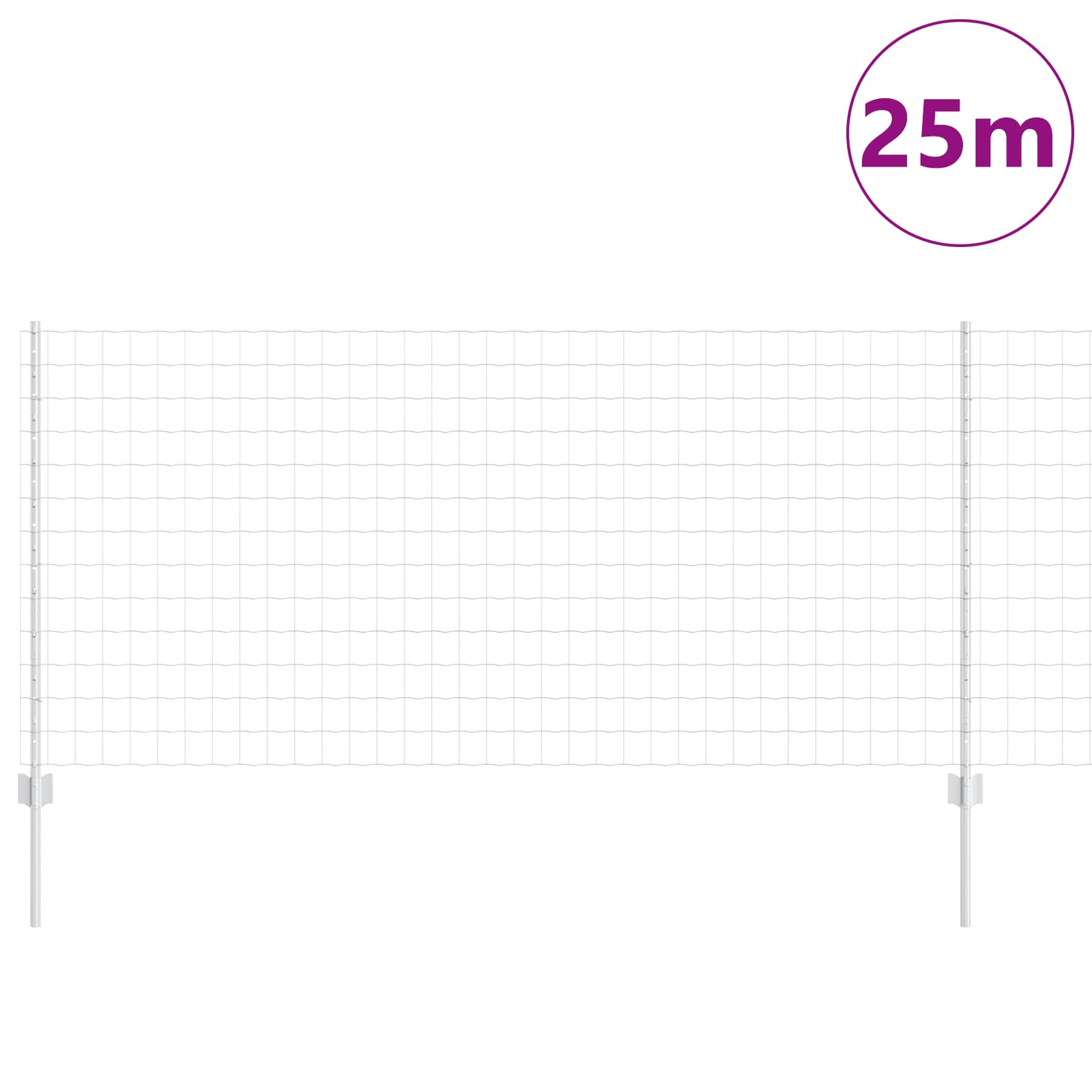 Tvora su stulpais Sidabro 1 x 25 m Plienas