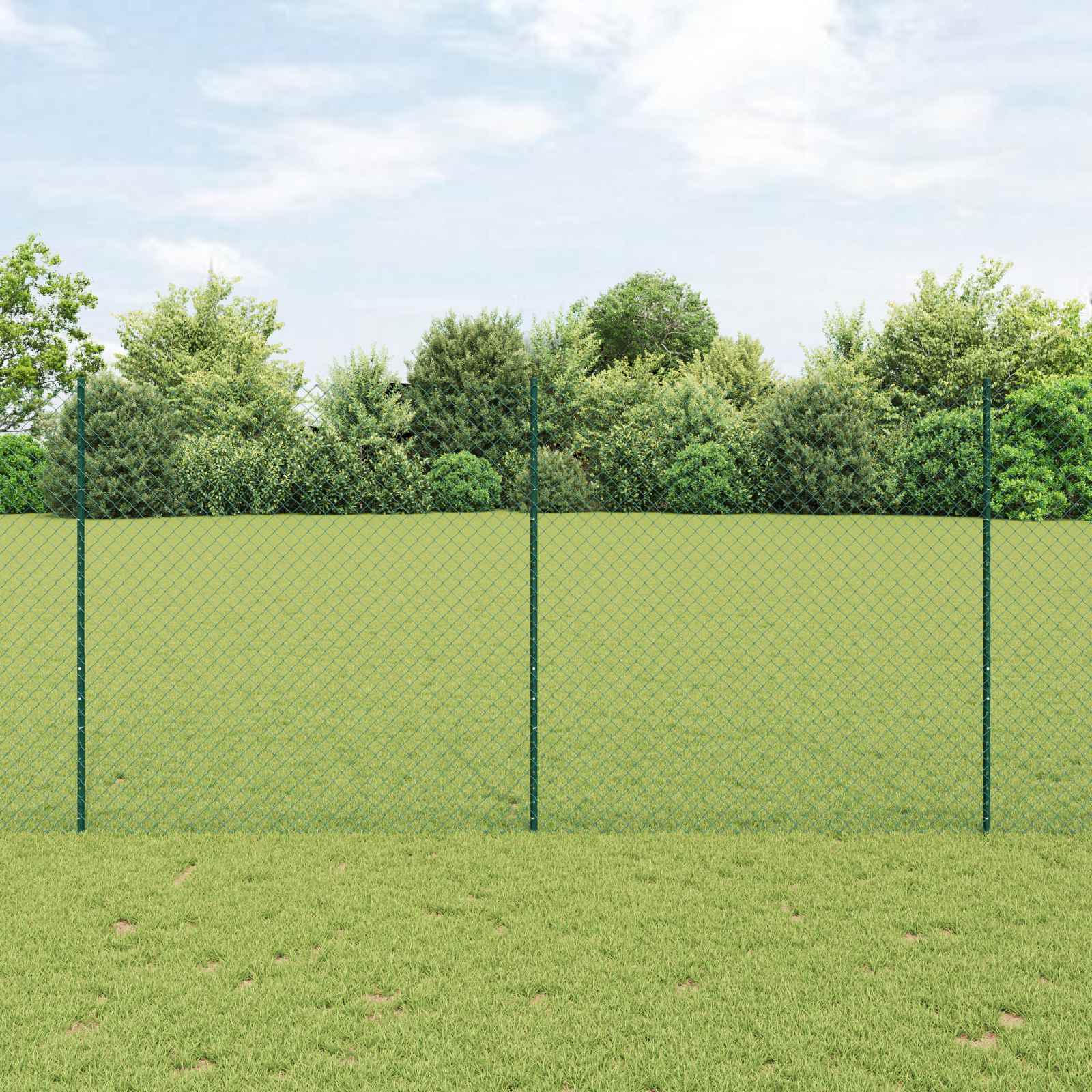 Fence with posts Green
