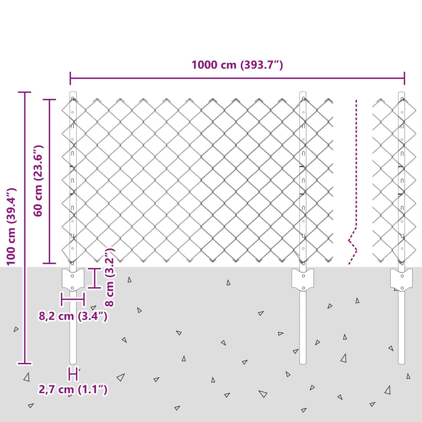 Fence with posts Green