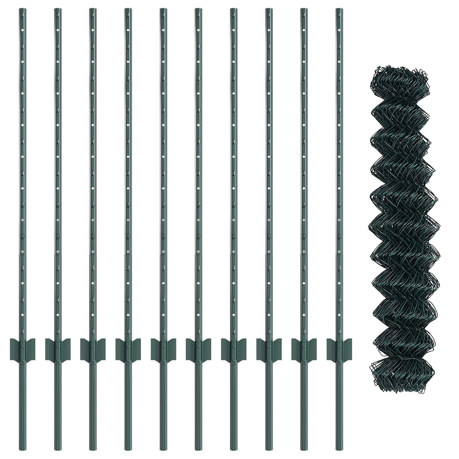 Fence with posts Green