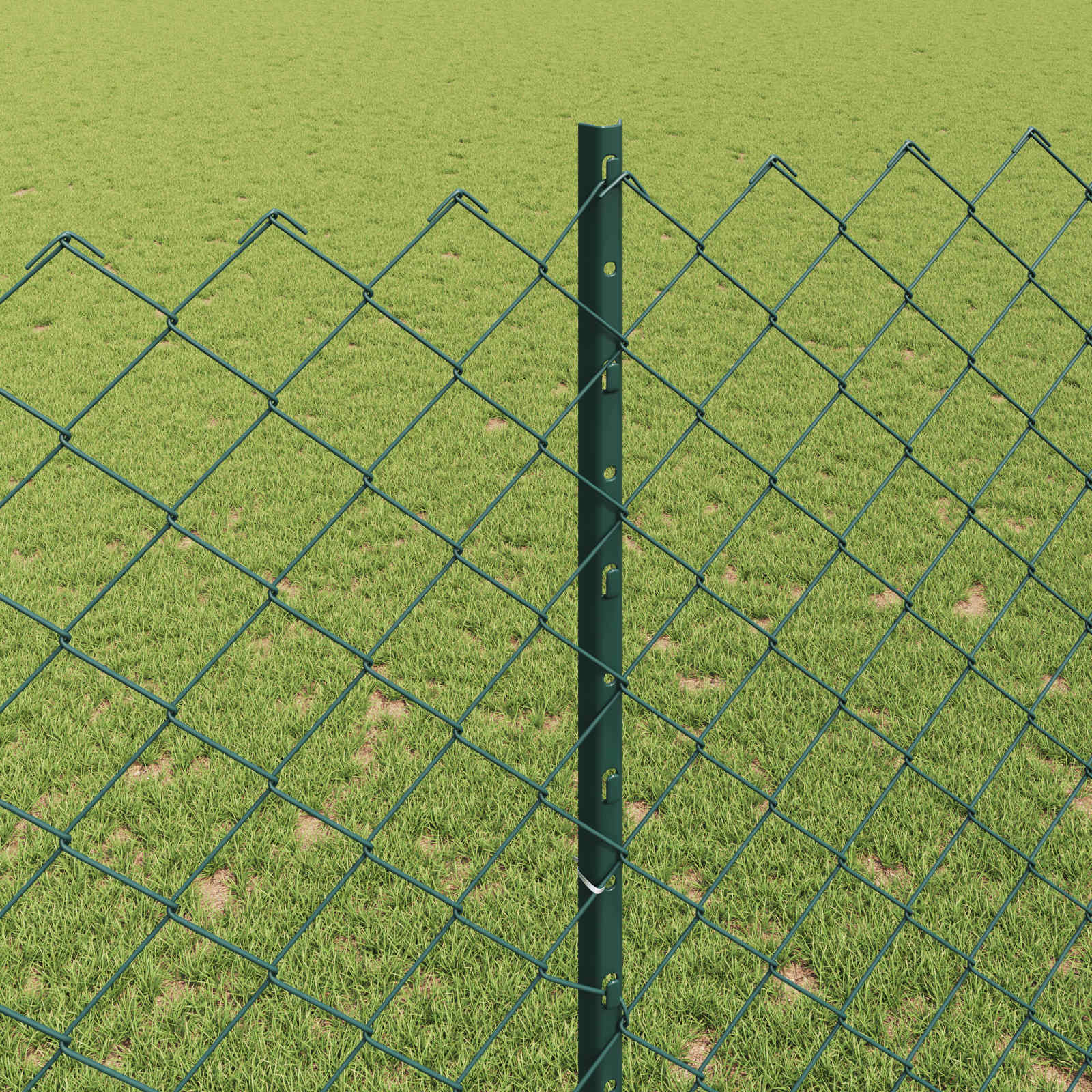Green Fence with Posts