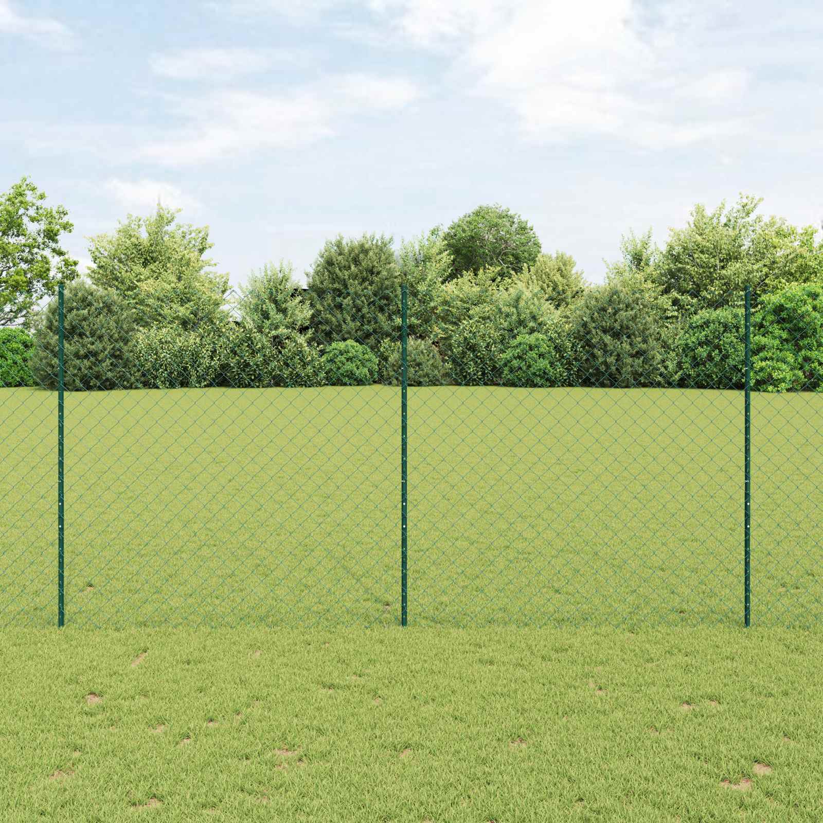 Green Fence with Posts