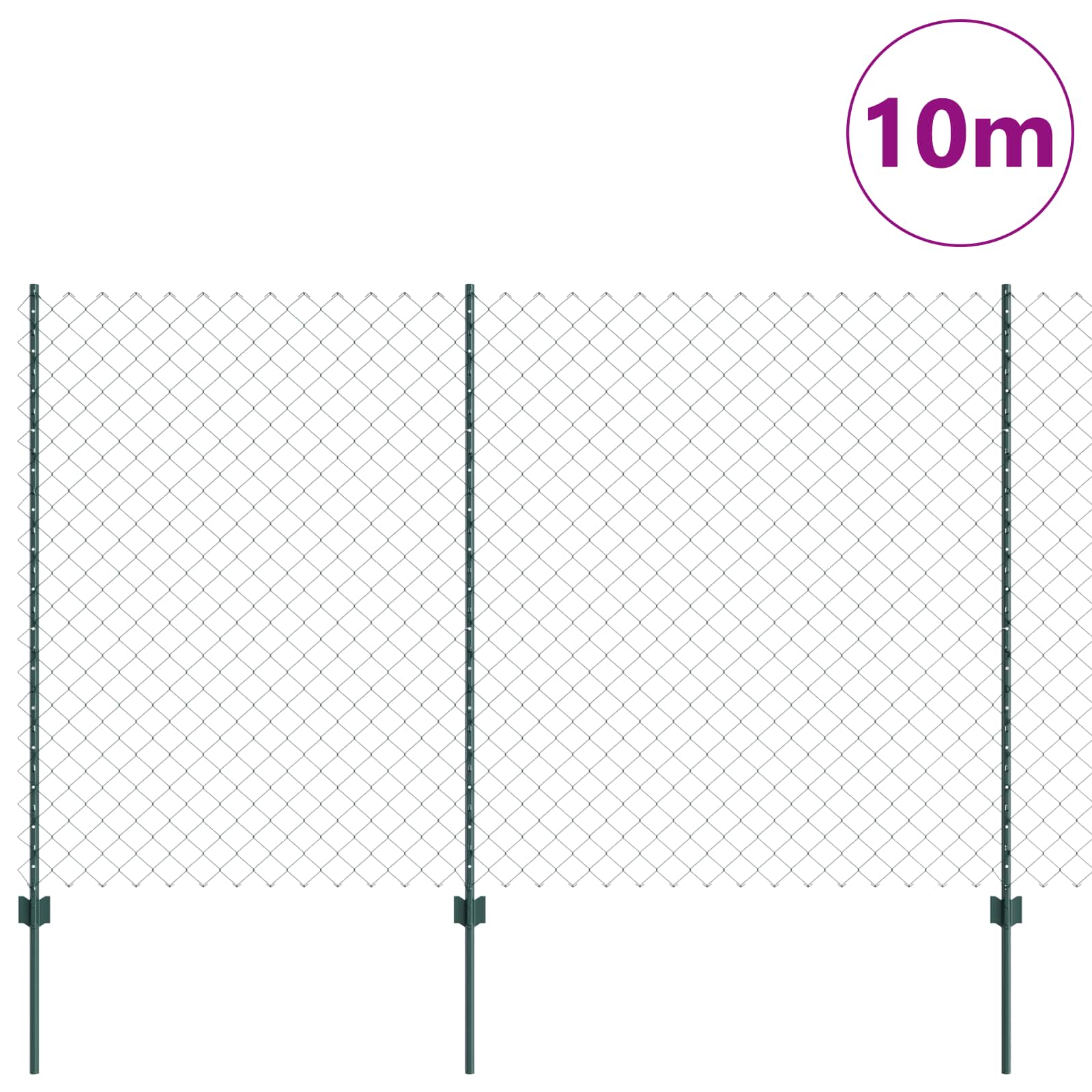 Green Fence with Posts