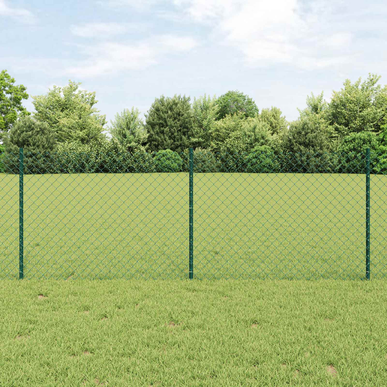 Fence with posts Green