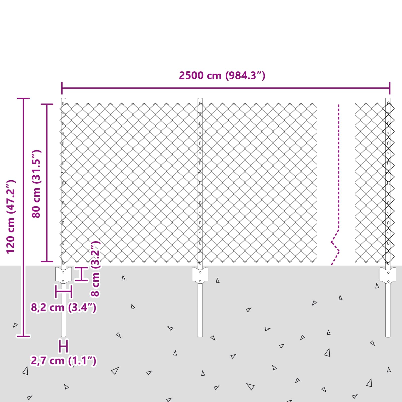 Fence with posts Green