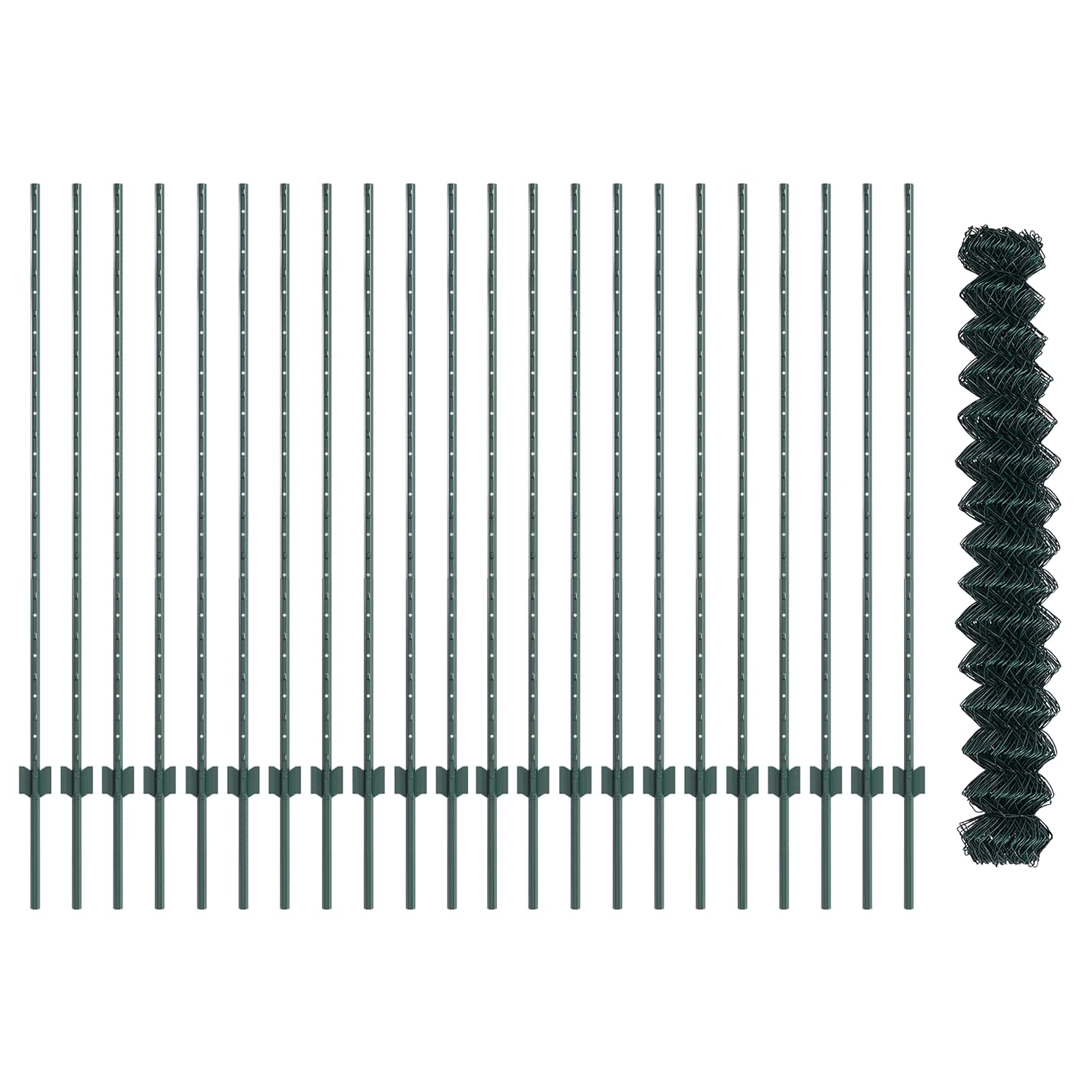 Fence with posts Green