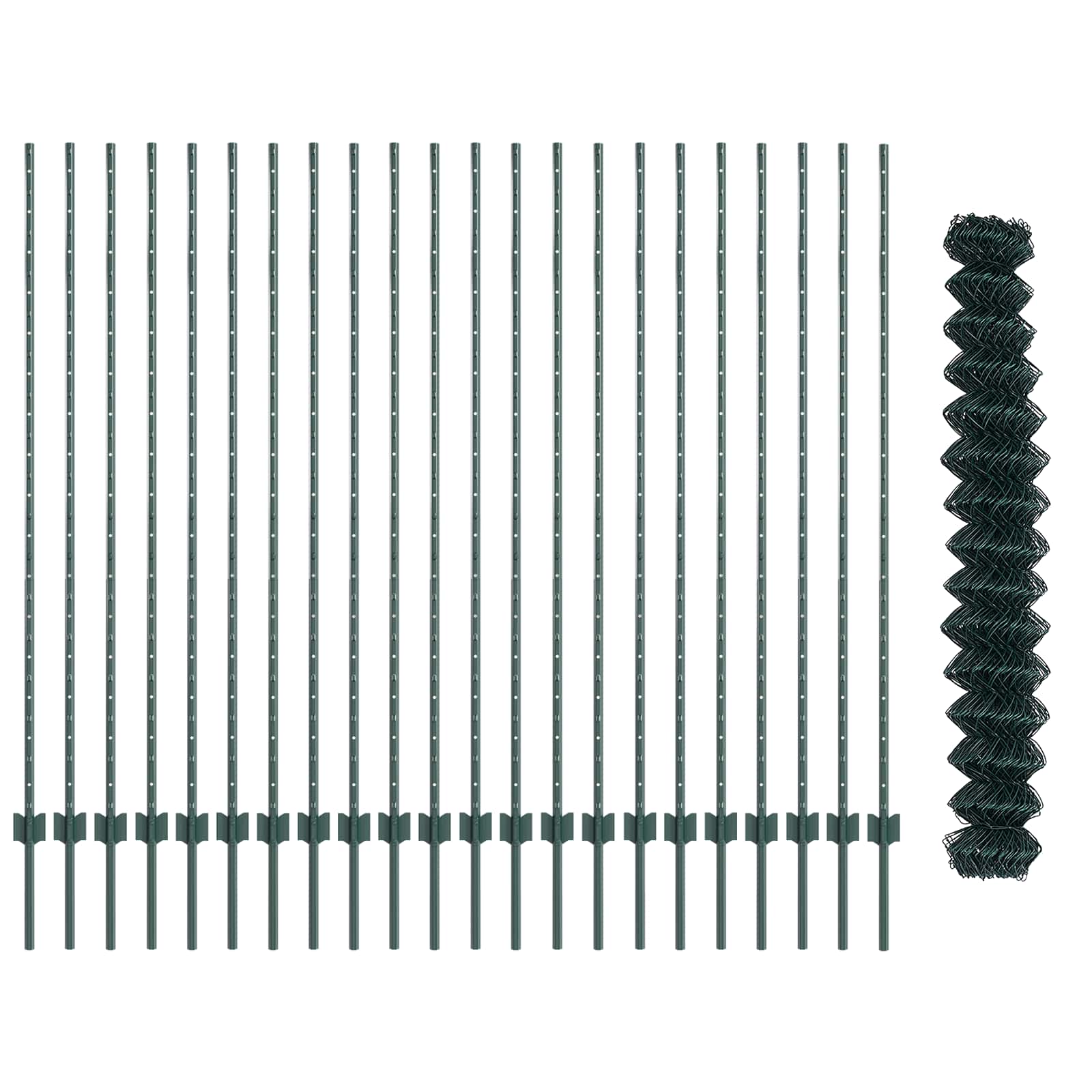 Fence with posts Green