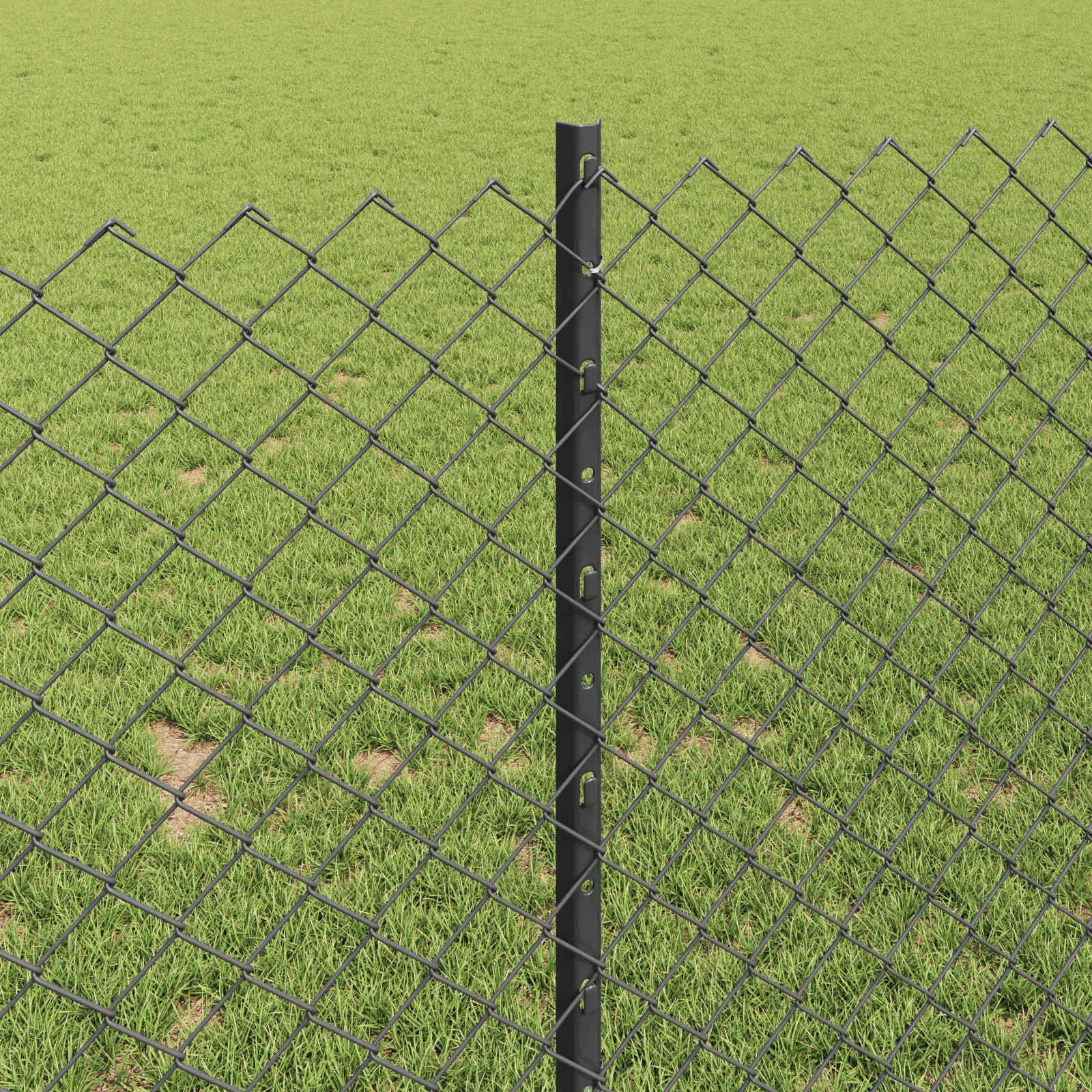 Fence with posts Grey