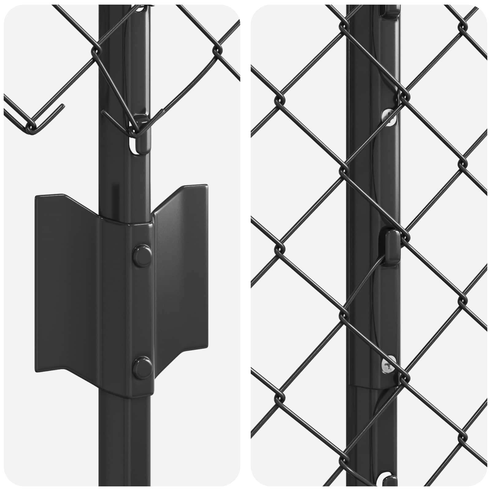 Fence with posts Grey