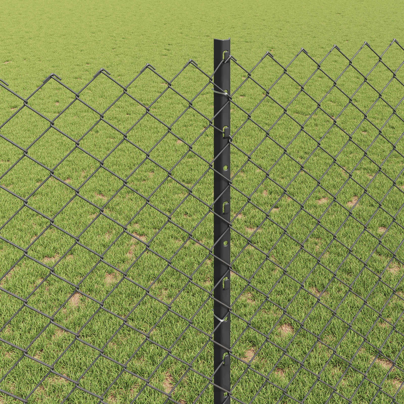 Fence with posts Grey