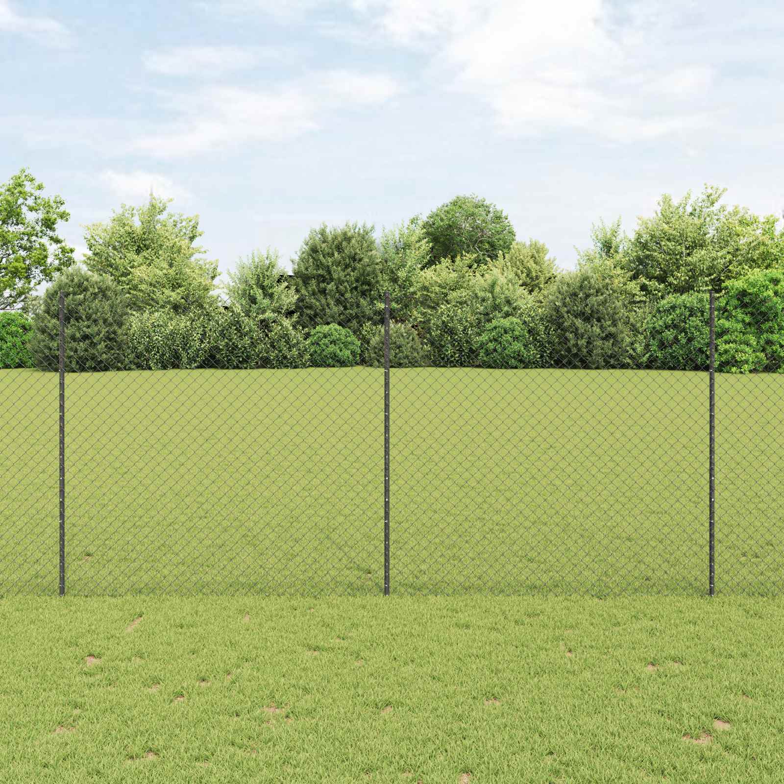 Fence with posts Grey