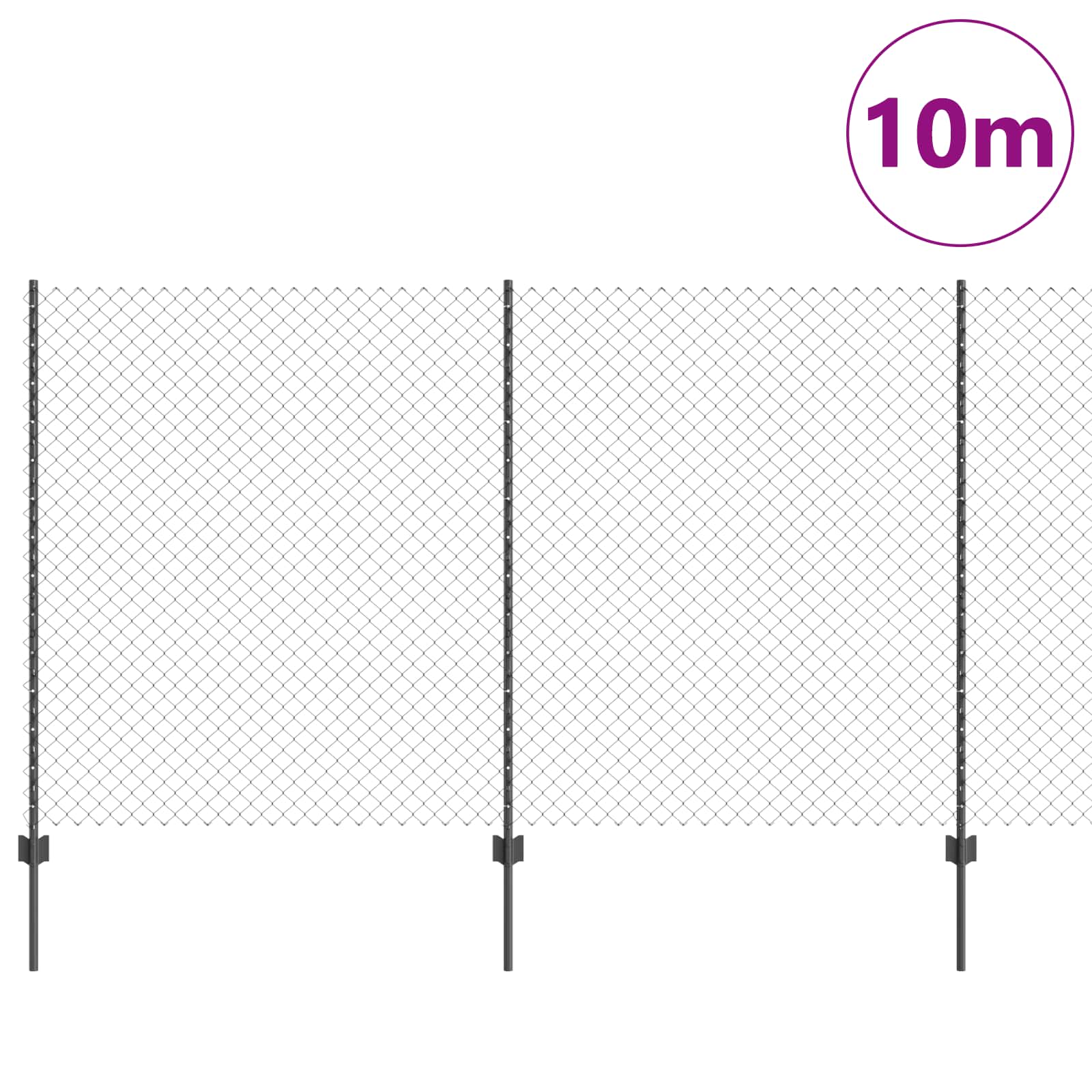 Fence with posts Grey