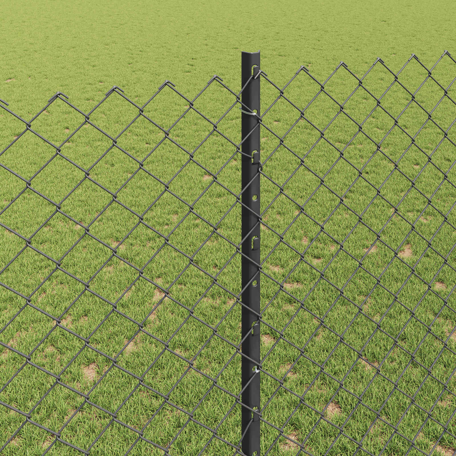 Fence with posts Grey
