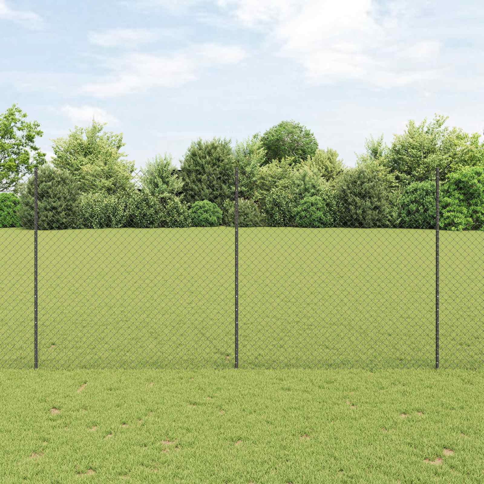 Fence with posts Grey