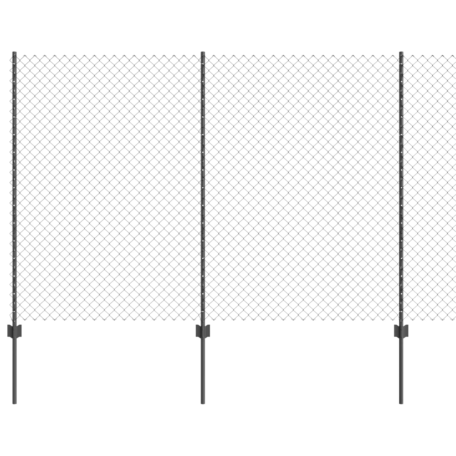 Fence with posts Grey