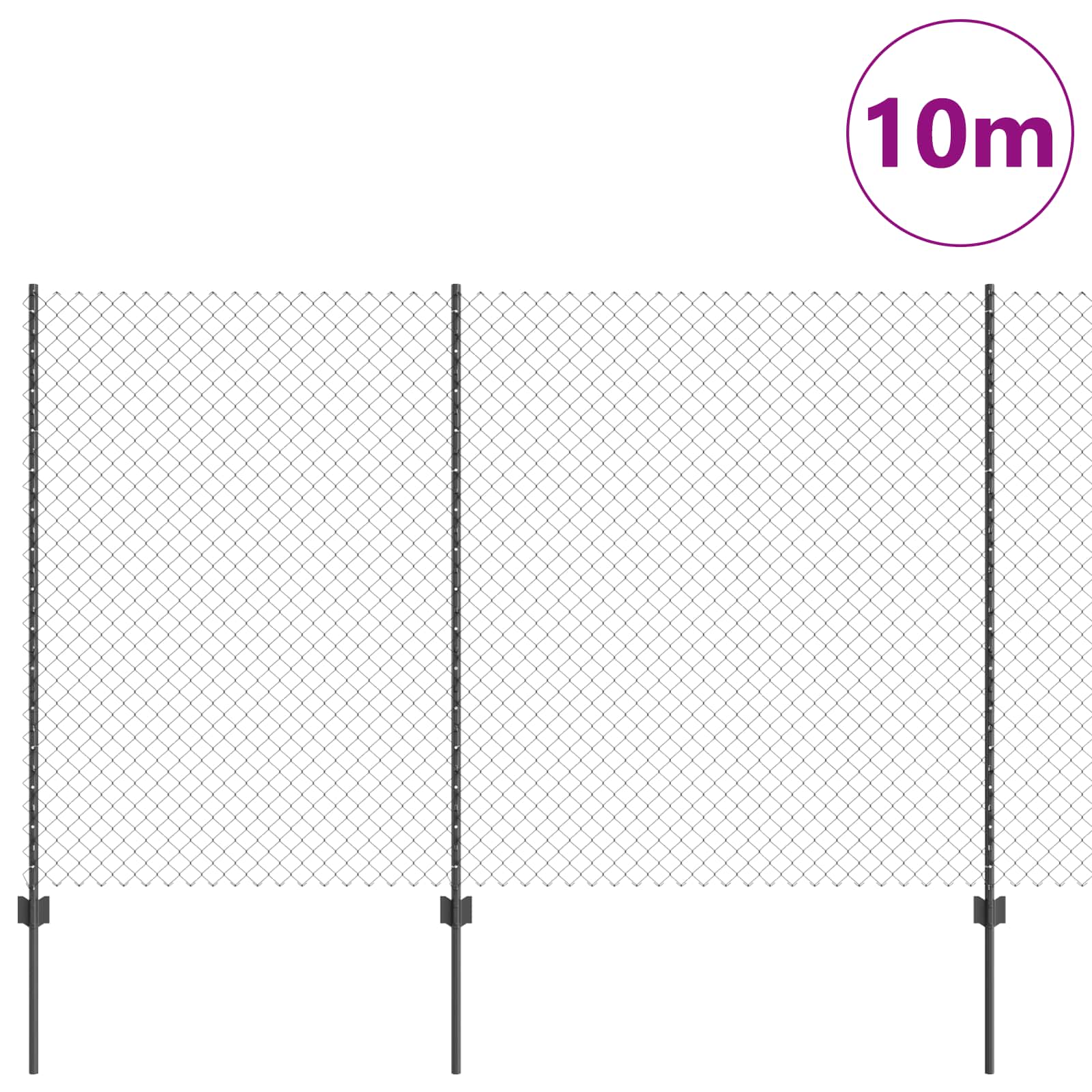 Fence with posts Grey