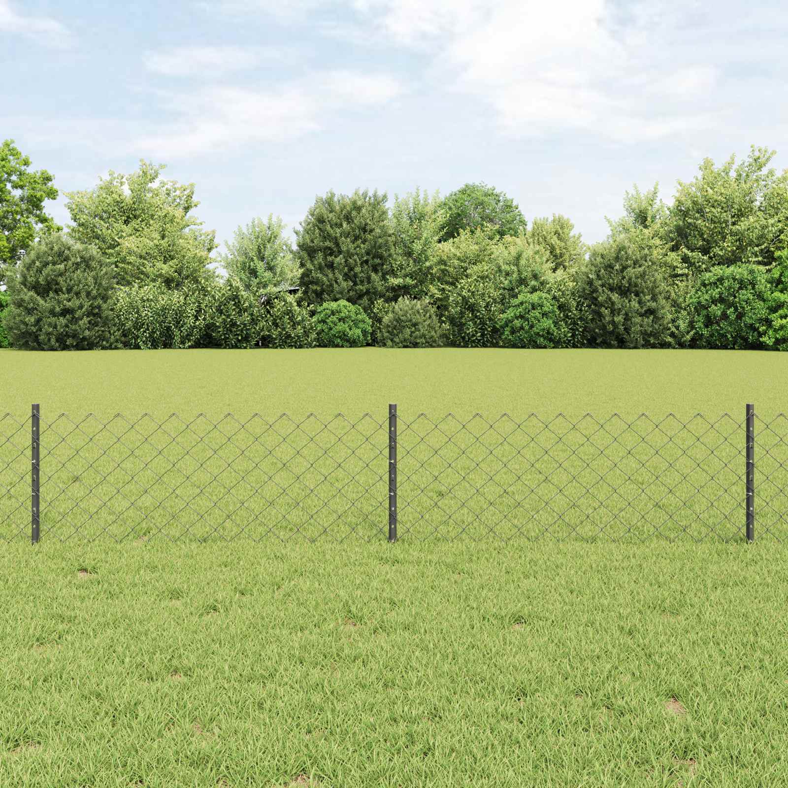 Fence with posts Grey