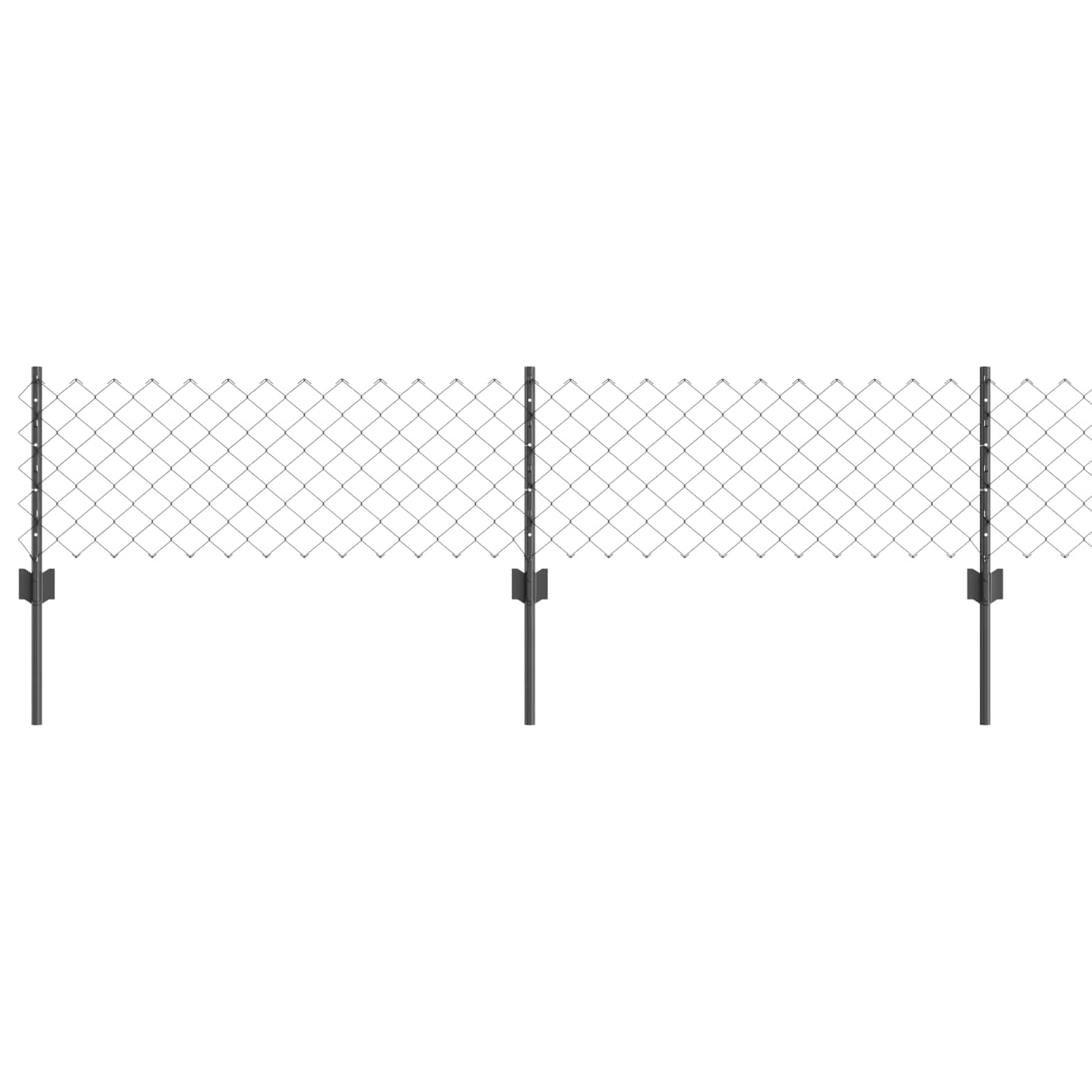 Fence with posts Grey