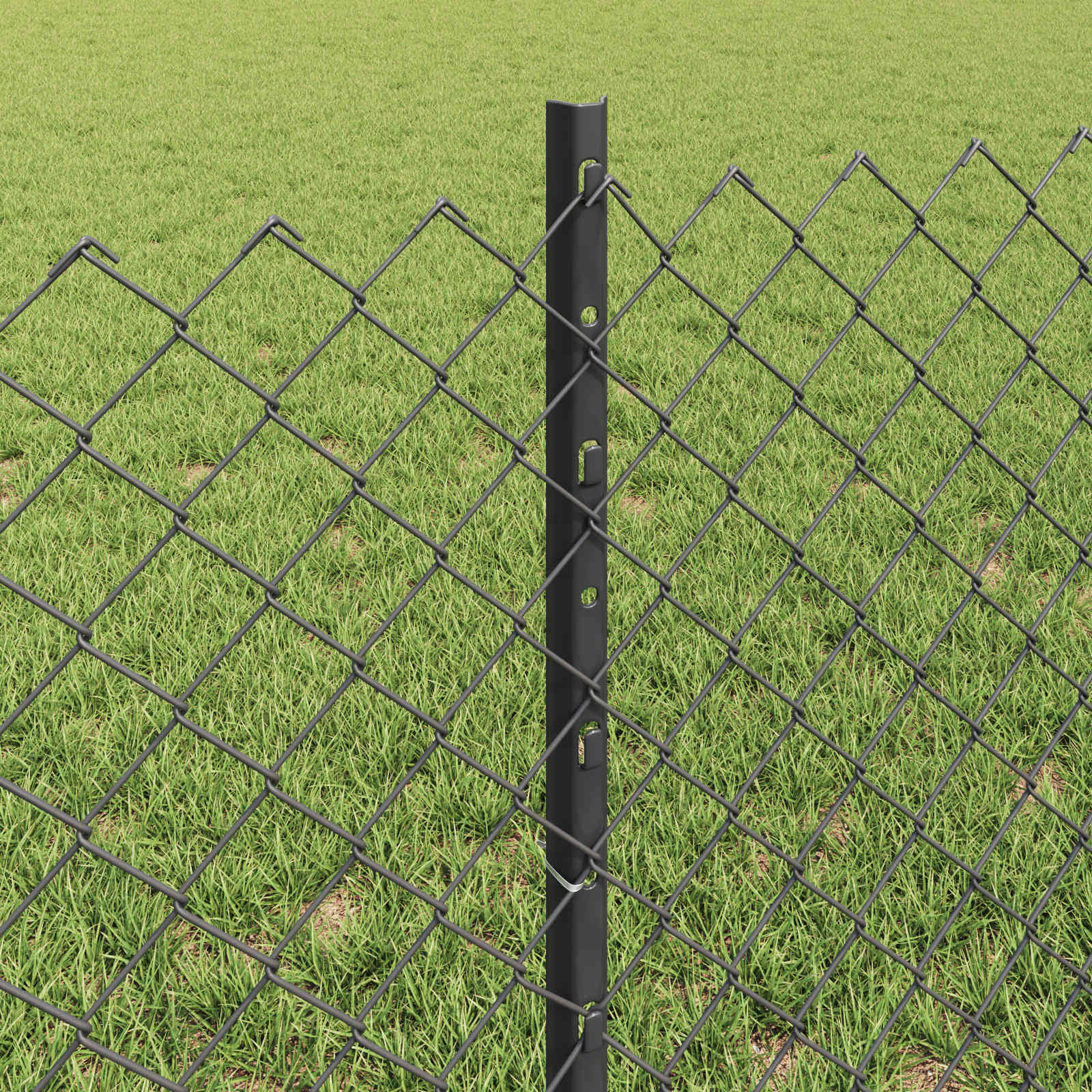 Fence with Posts Grey
