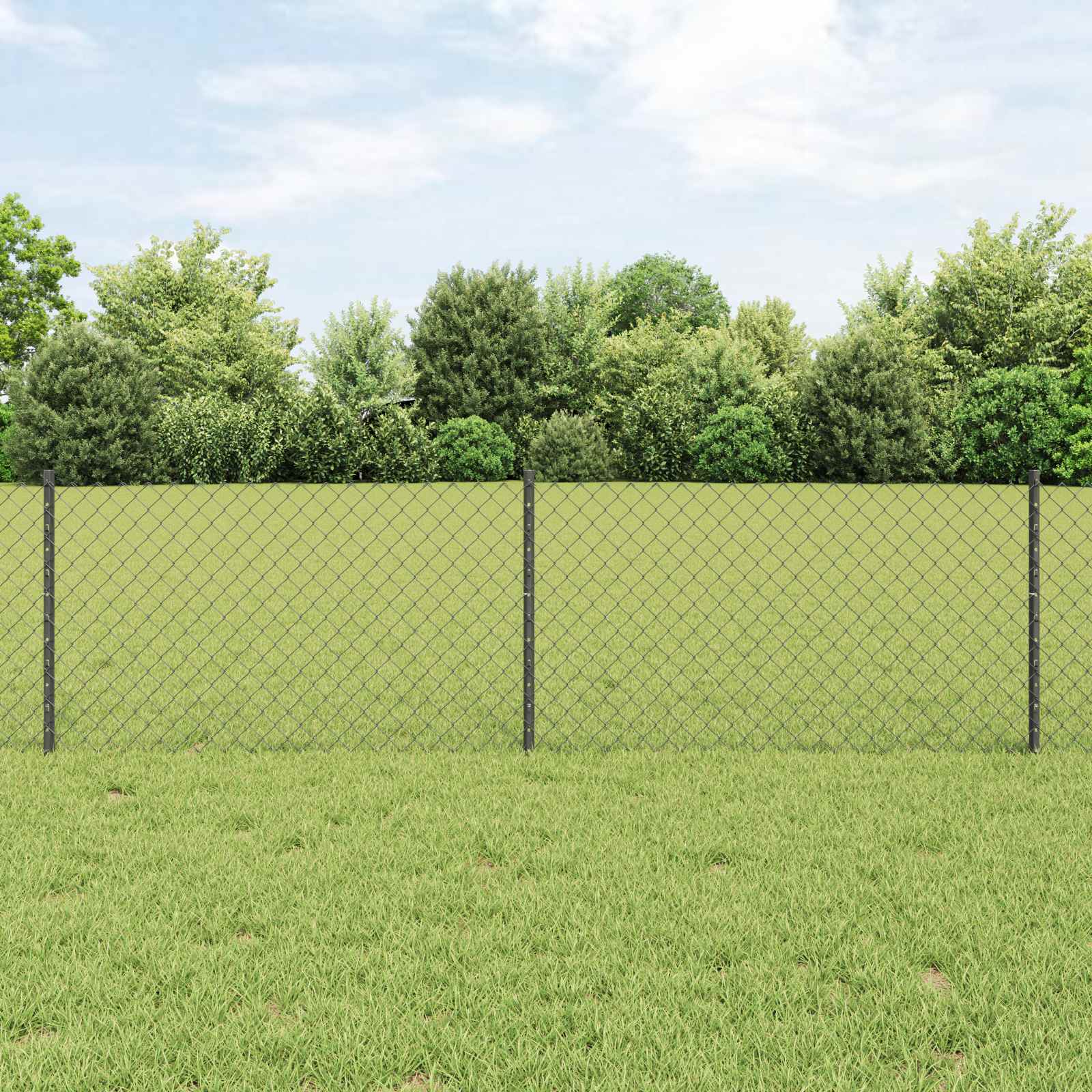 Fence with Posts Grey