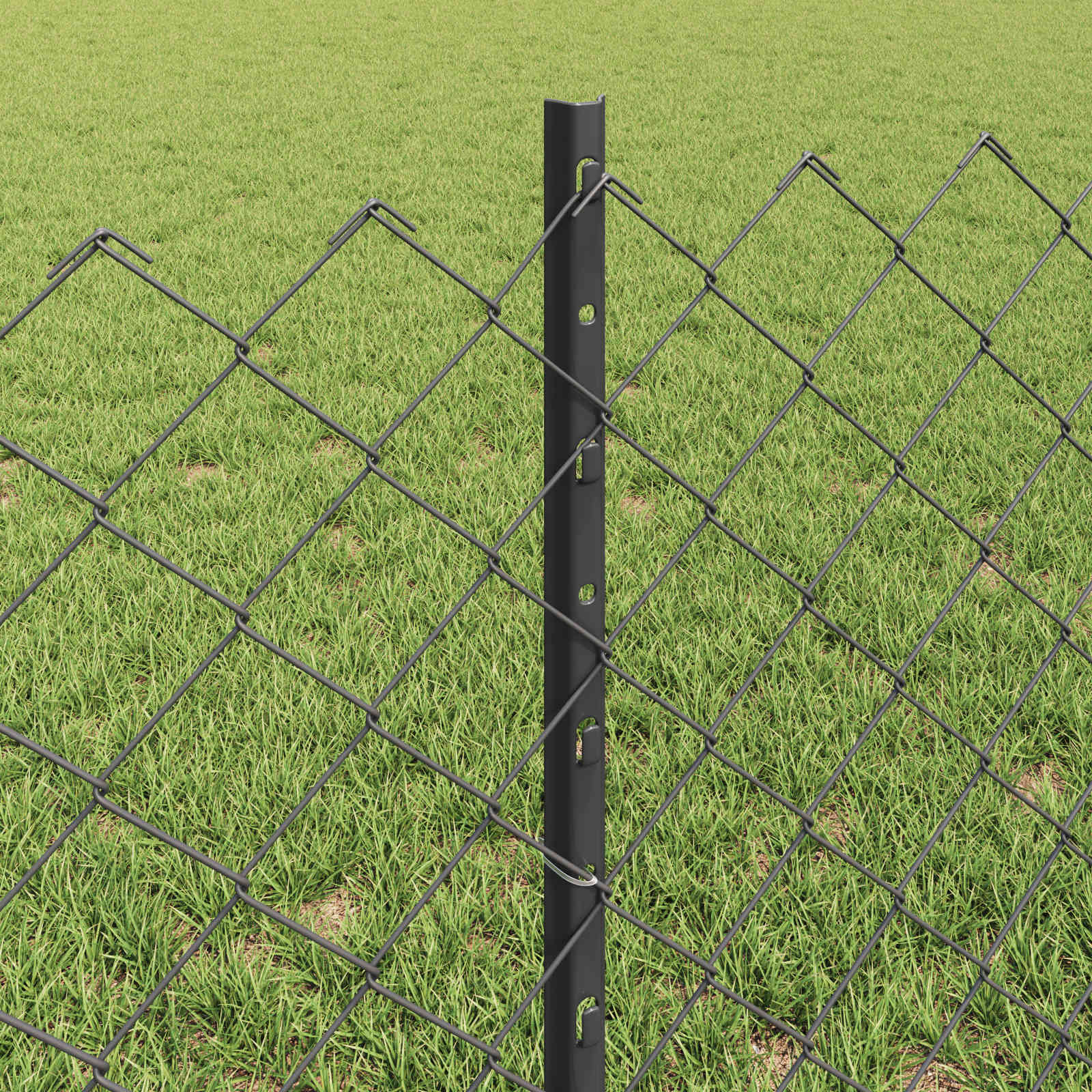 Fence with posts Grey