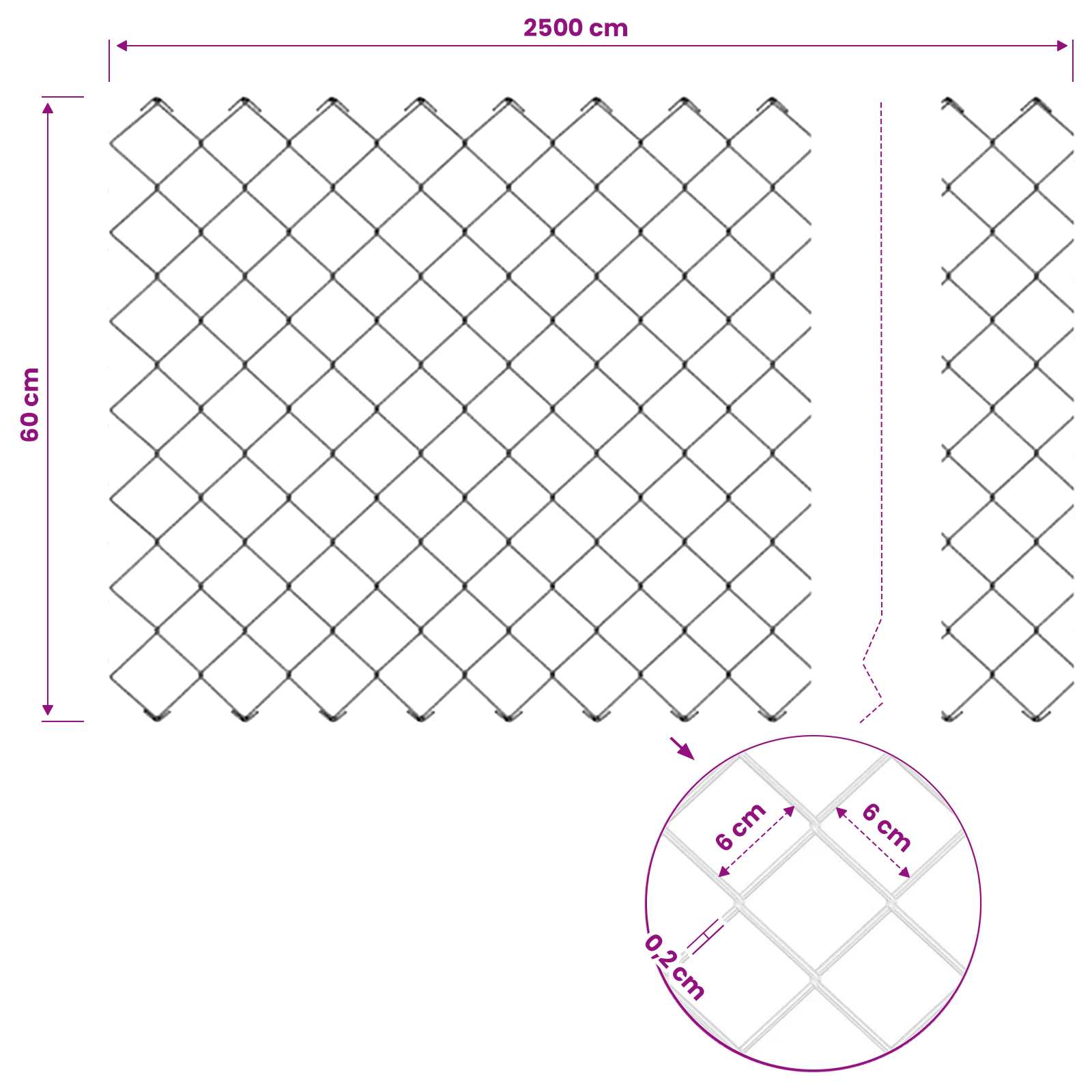 Fence with posts Grey