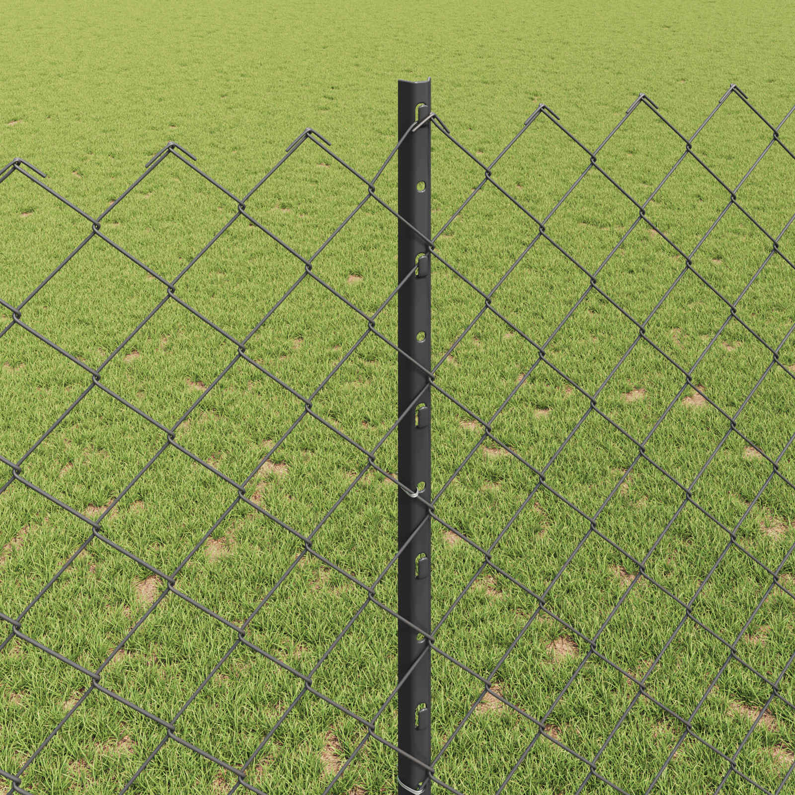Fence with posts Grey