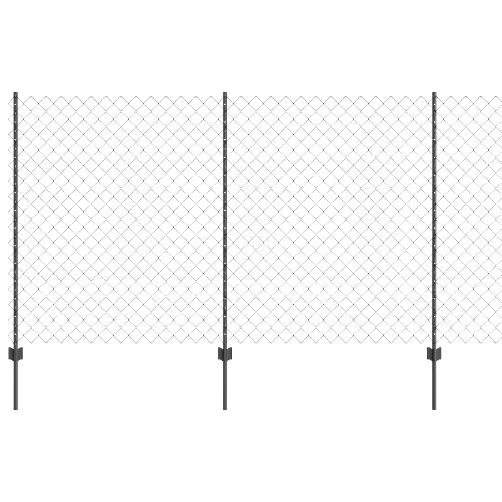 Fence with posts Grey