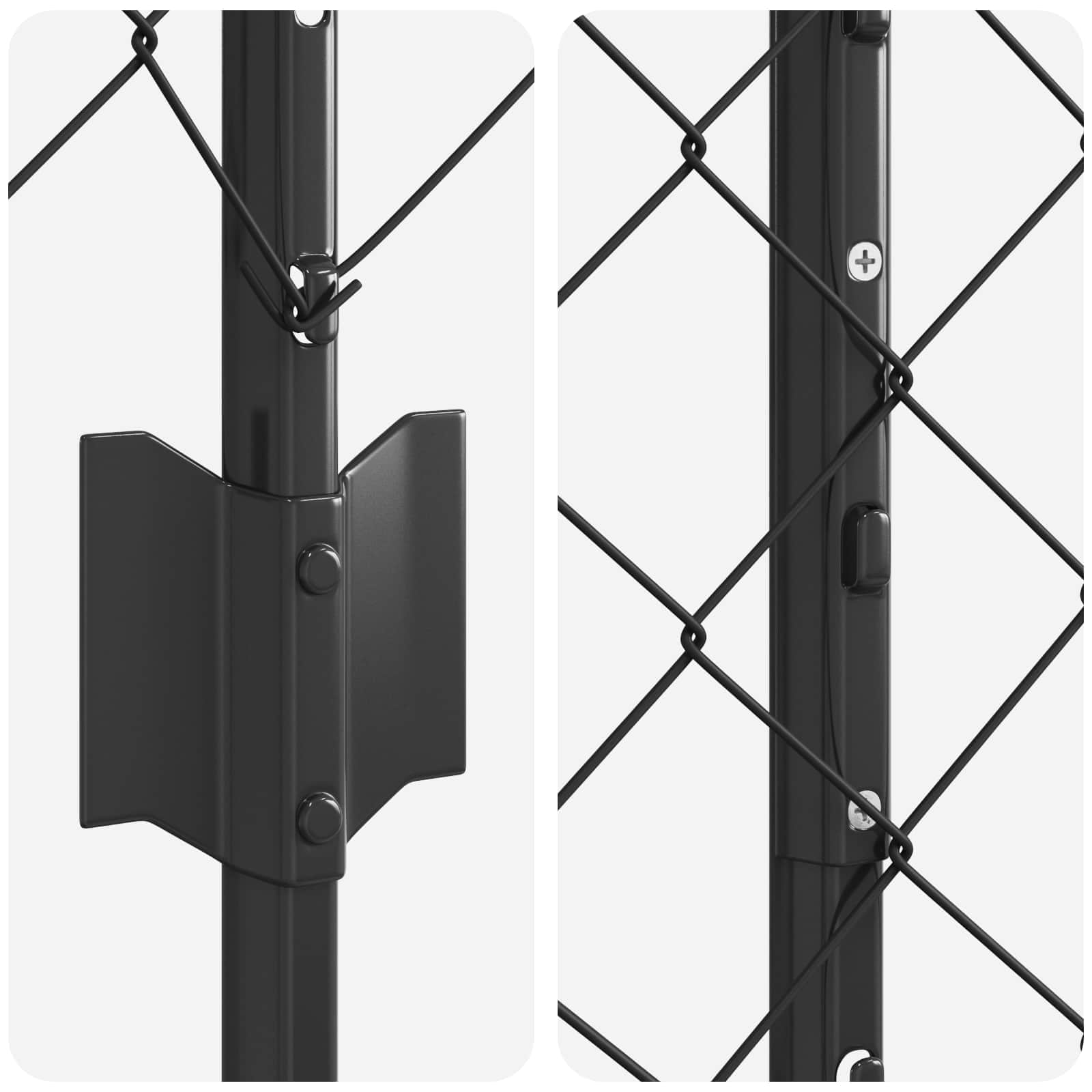Fence with posts Grey