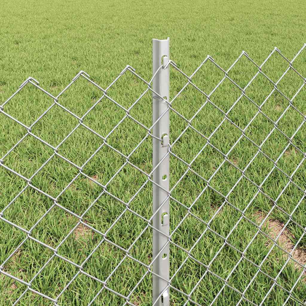Fence with posts Silver