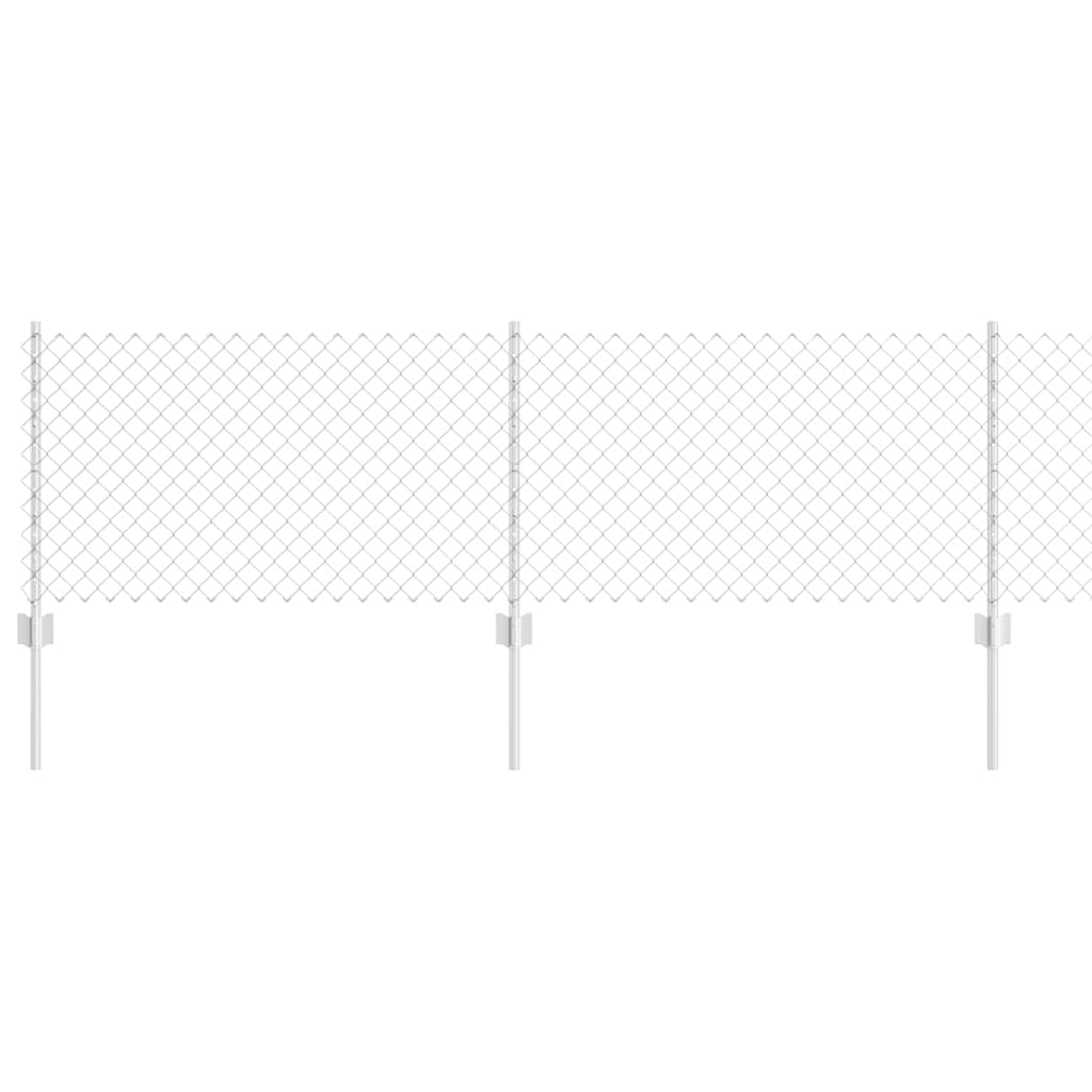 Fence with posts Silver