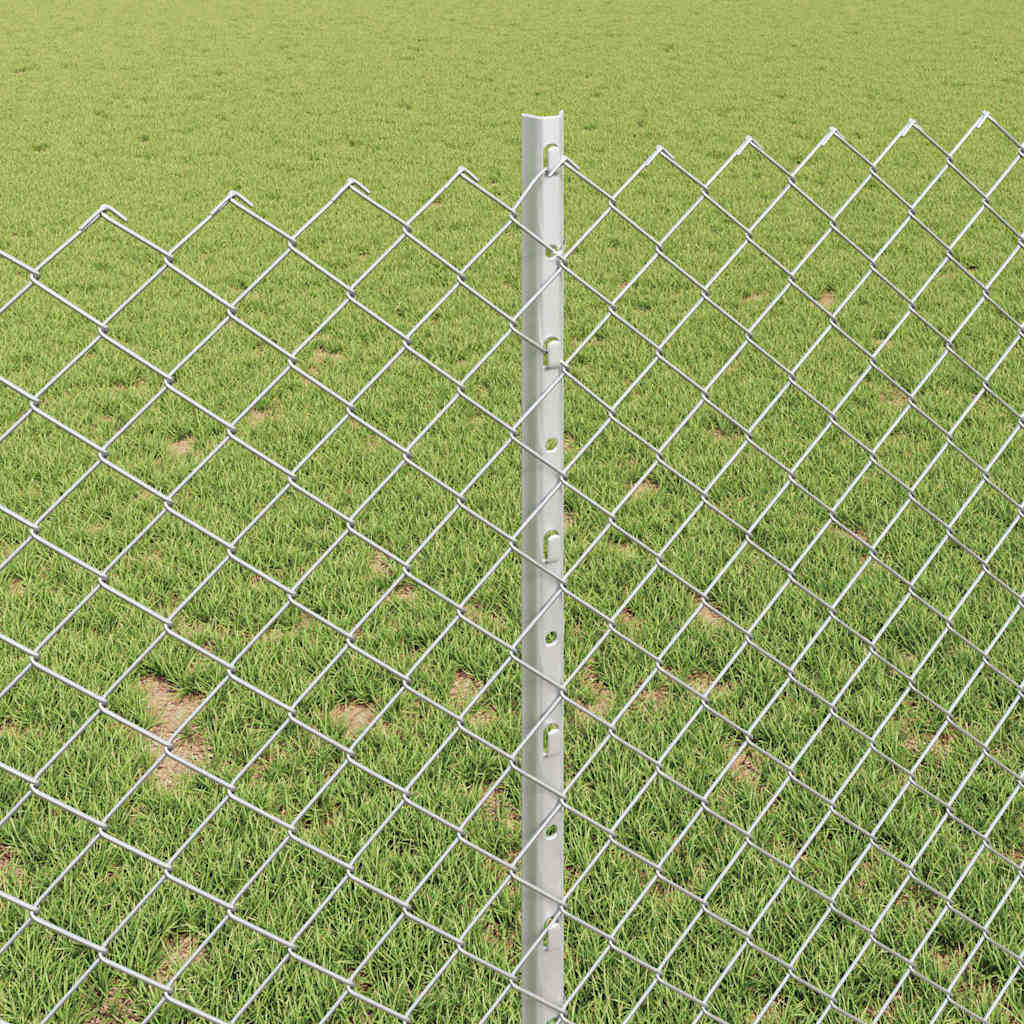 Fence with posts Silver