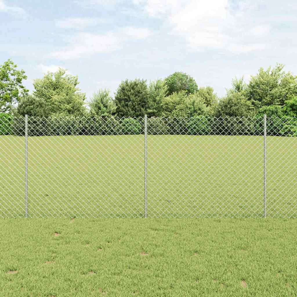 Fence with posts Silver