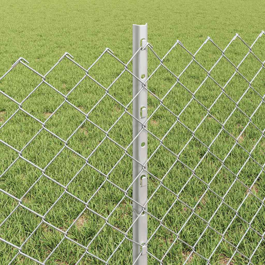 Fence with posts Silver