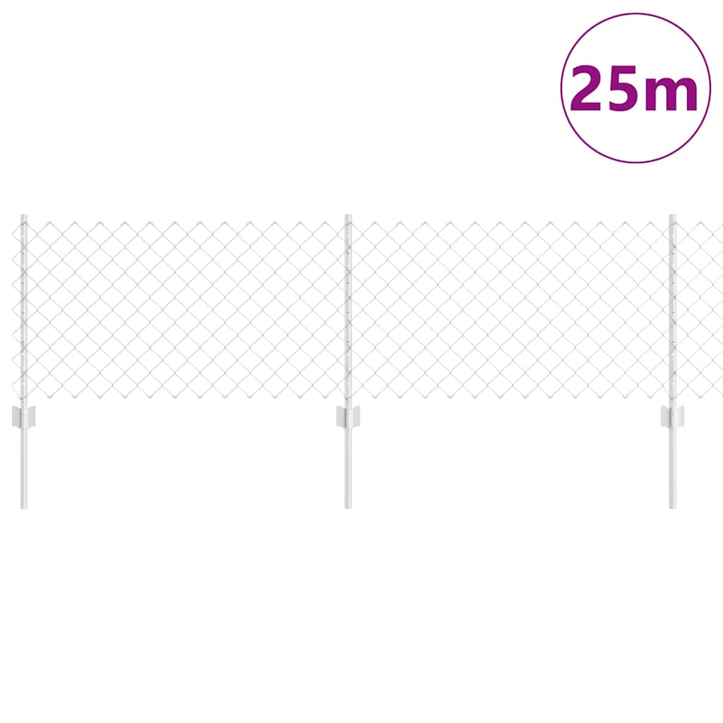 Fence with posts Silver