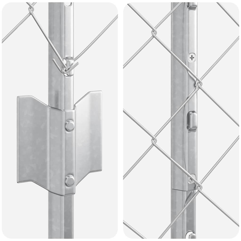 Fence with posts Silver