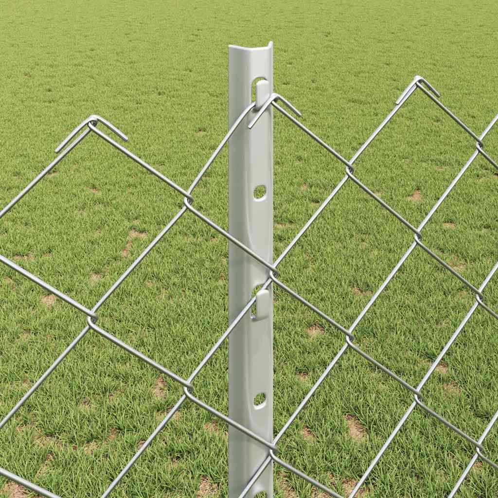 Fence with posts Silver