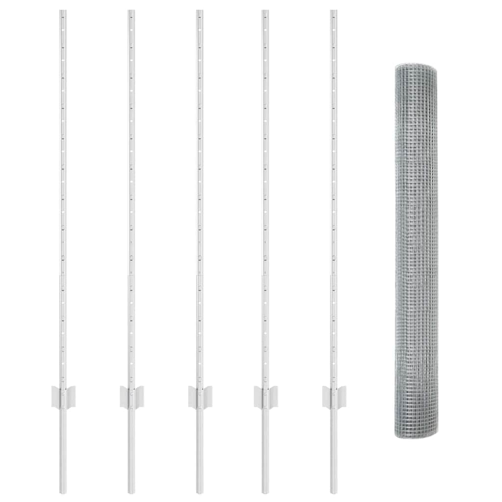 Fence with Posts Silver